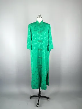 Vintage 1960s Mandarin Robe / Chinoiserie Maxi Coat