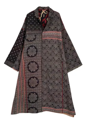 VINTAGE COTTON KANTHA OVERSIZED COAT - cv4326-0042a -