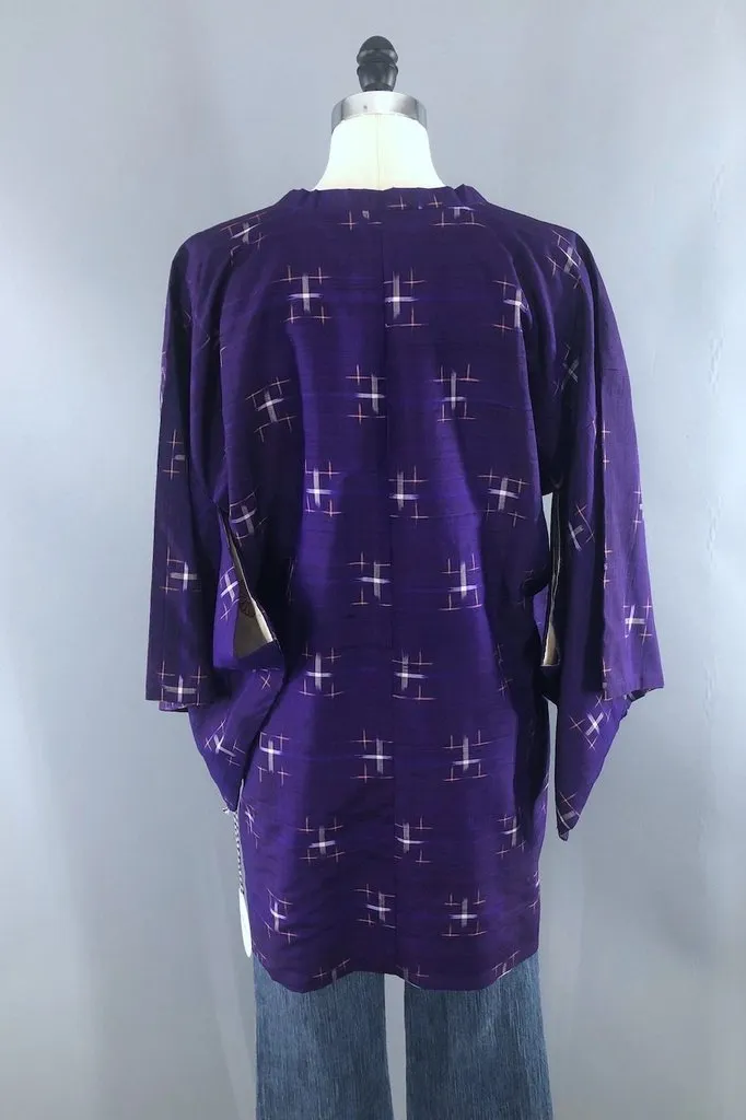 Vintage Purple Silk Kimono Jacket