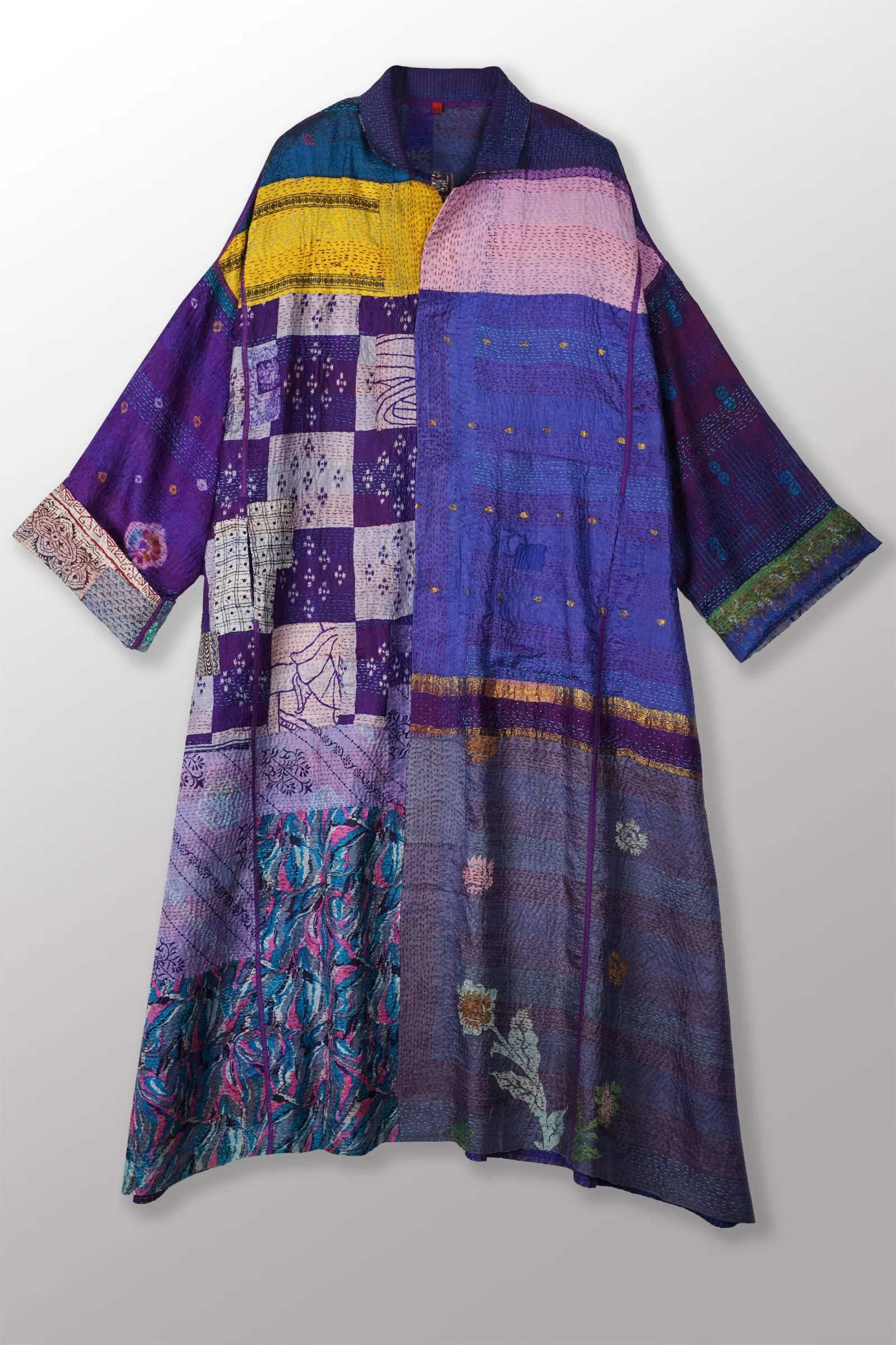 VINTAGE SILK KANTHA OVERSIZED COAT - sv2326-0002a -