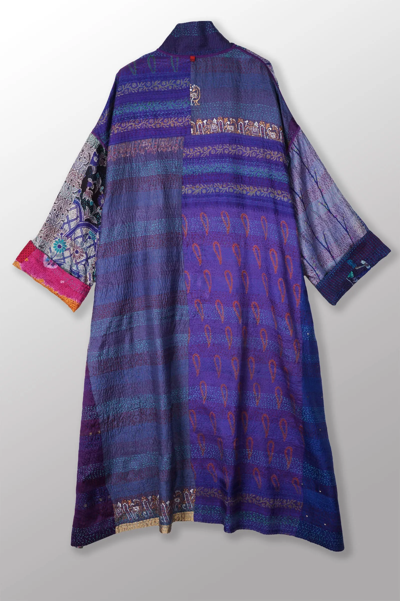 VINTAGE SILK KANTHA OVERSIZED COAT - sv2326-0002a -