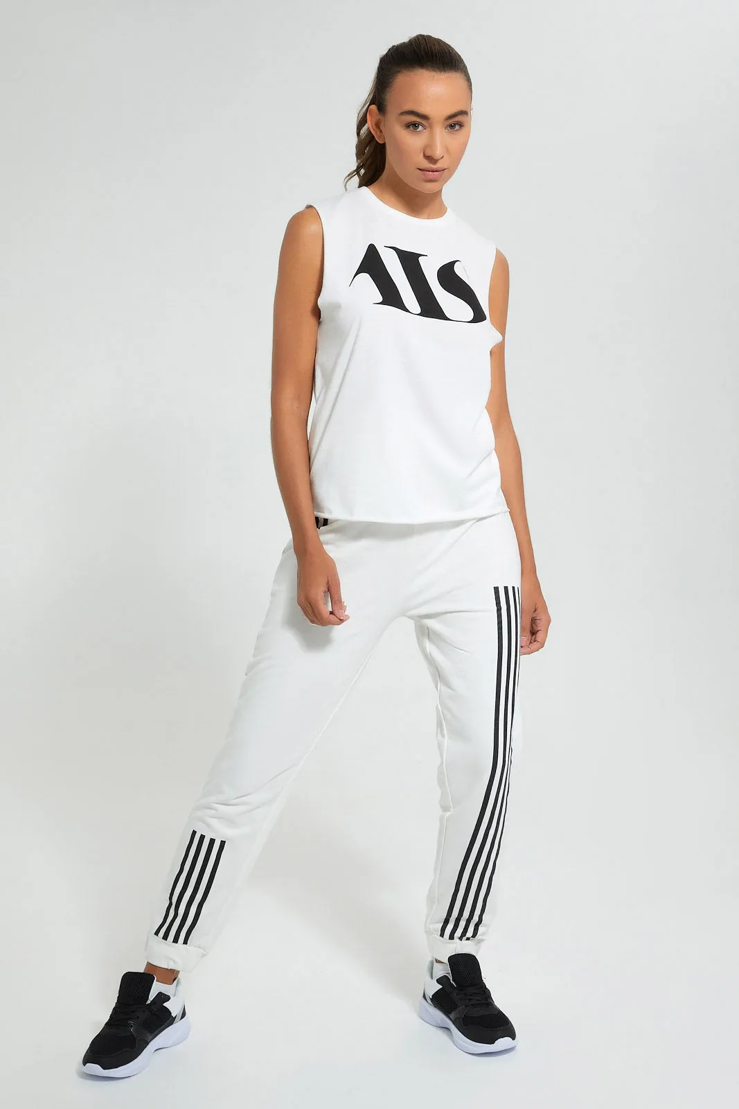 White Stripe Active Jogger