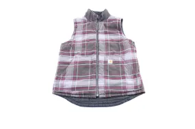 Women's Carhartt Logo Paid Plaid Reversible Zip Up Vest