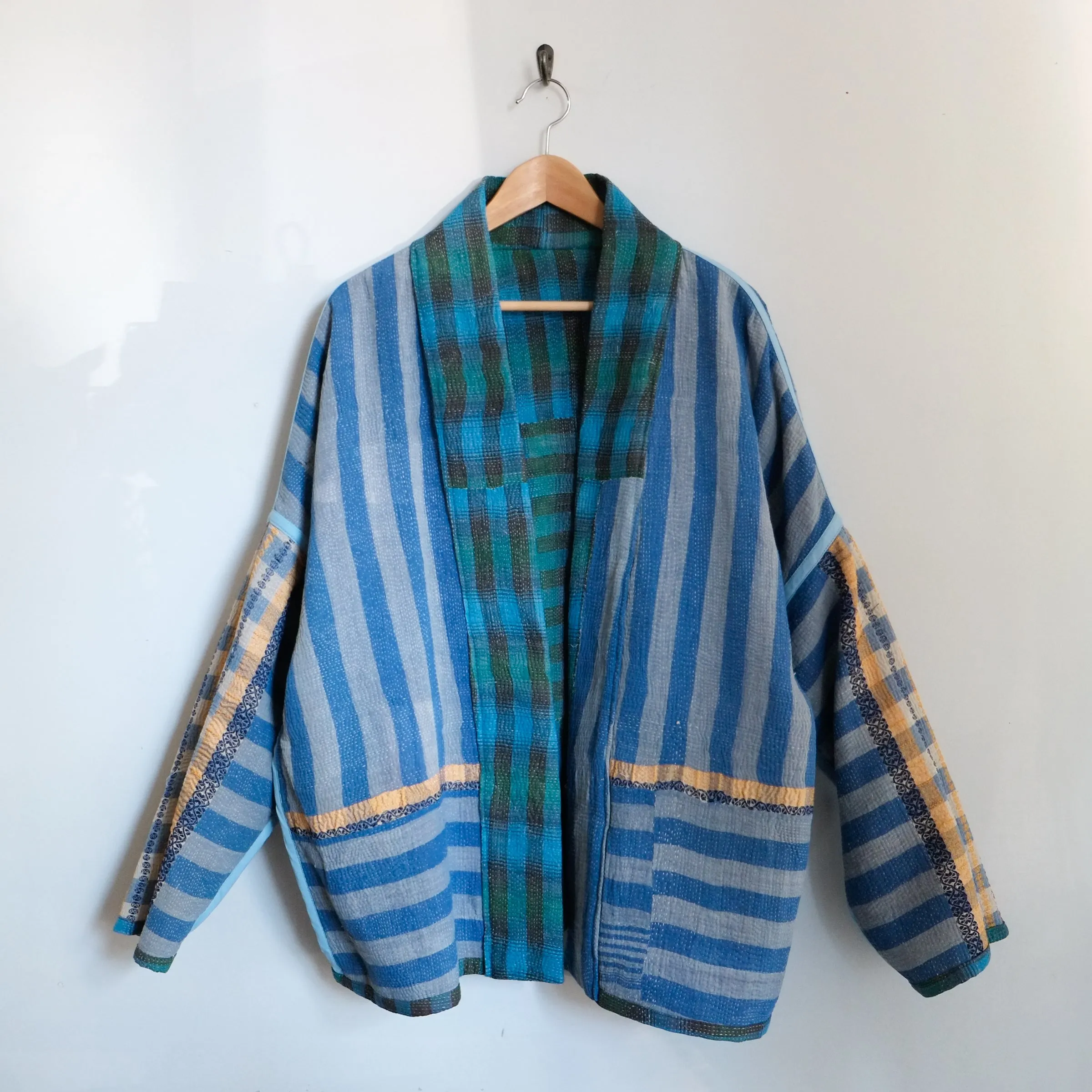 XL Turquoise Green Plaid Anoushka Jacket LM146