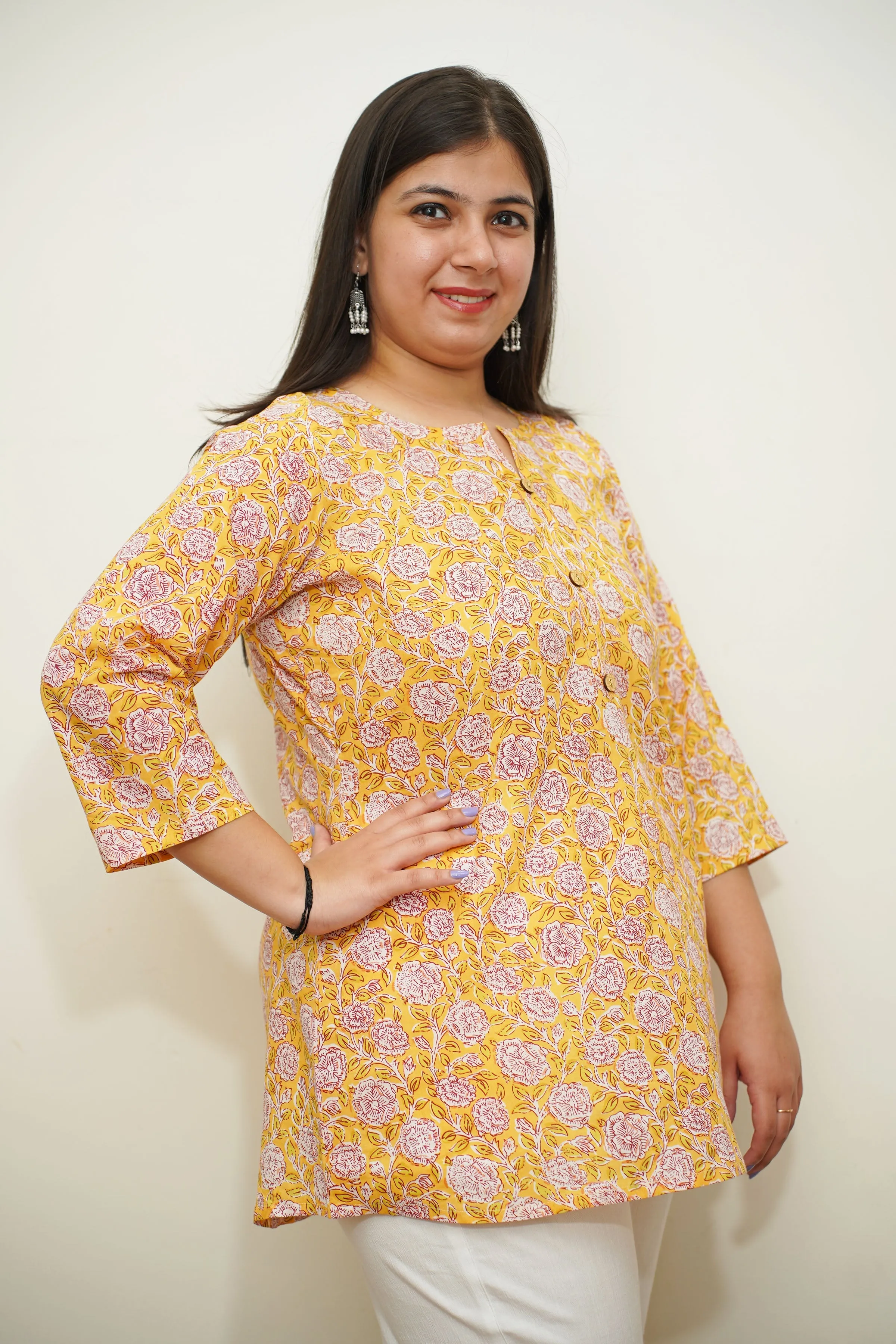 Yellow Bagh Printed Cotton Kurta