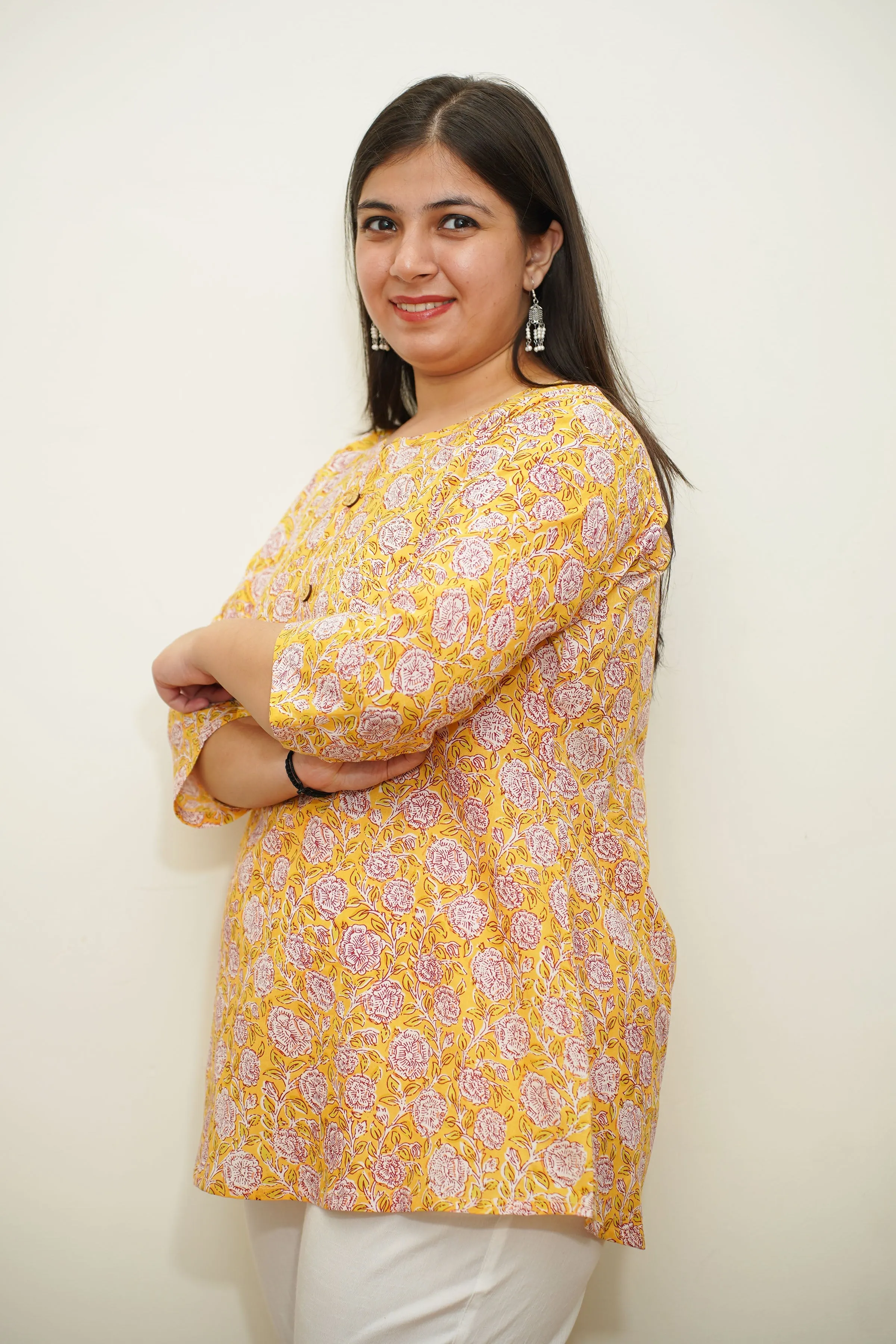 Yellow Bagh Printed Cotton Kurta