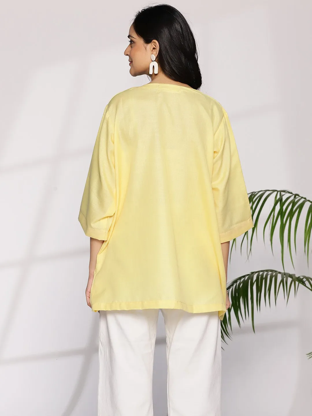 Yellow CottonSlub CasualTop