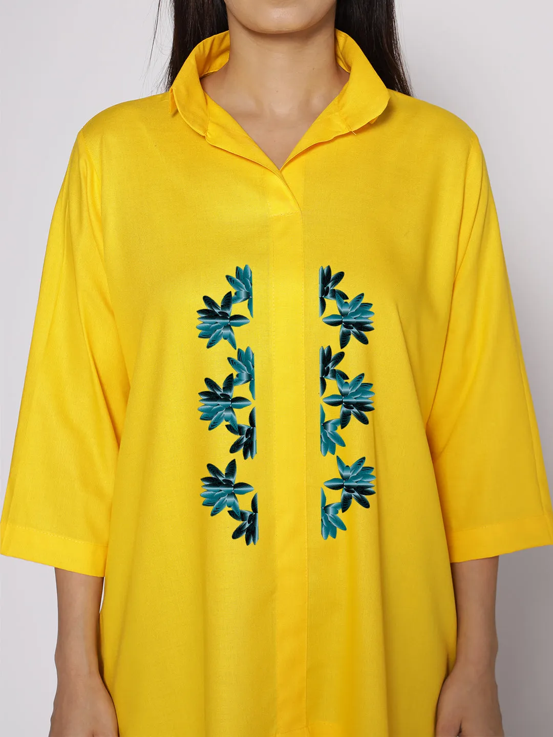 Yellow Rayon ShirtTop - Tulpan