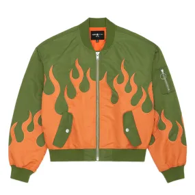 Zip Flames Bomber Jacket