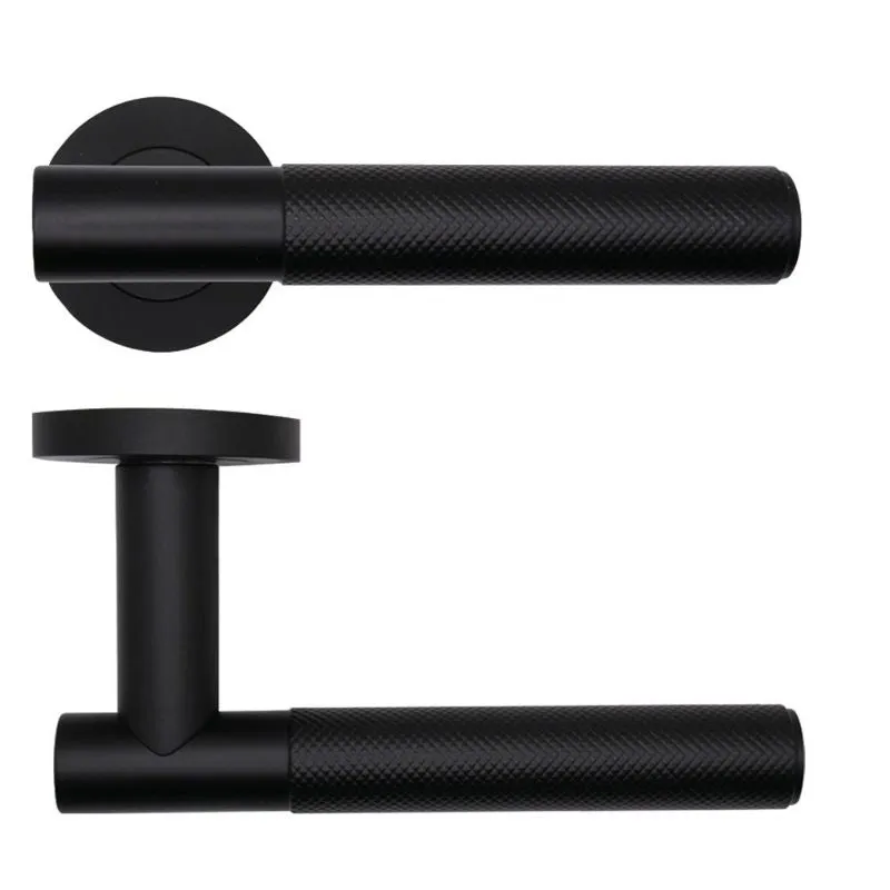 Zoo Orta Lever on Round Rose-Powder Coat Black